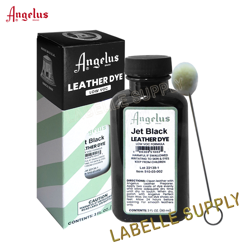 AngelusJet Black Low Voc Leather Dye 3 oz - LaBelle Supply - All Rights Reserved