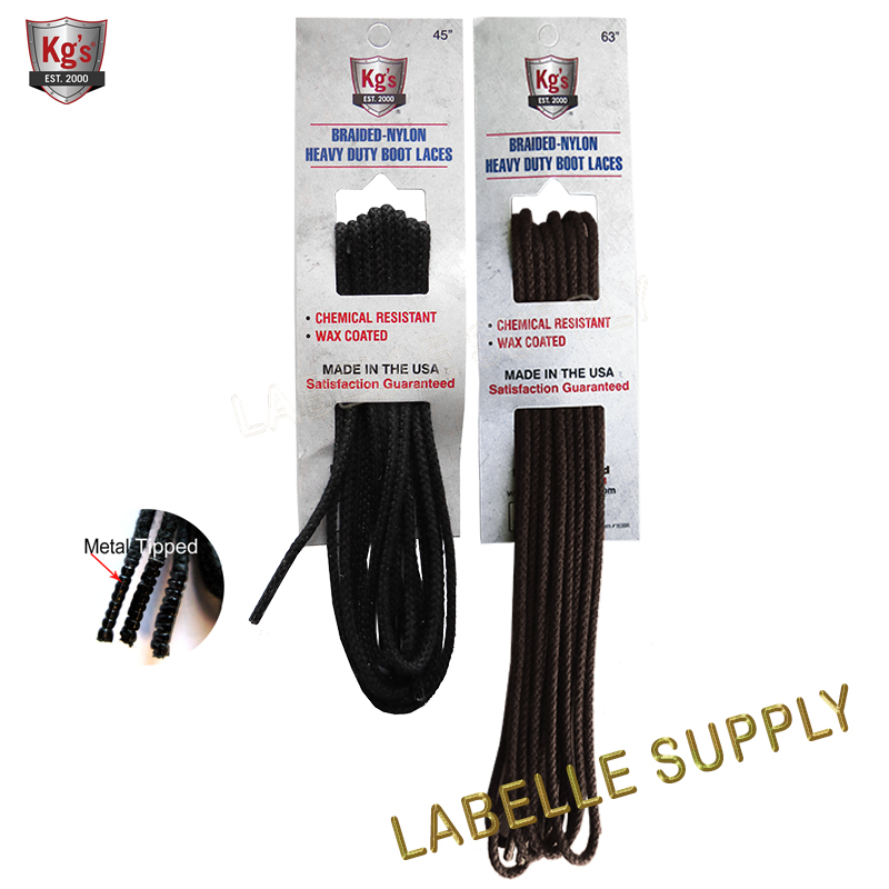 200070045 KG's Wax Coated Heavy Duty Boot Laces - LaBelle Supply