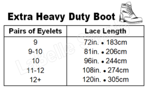 Extra Heavy Duty Boot Size Chart