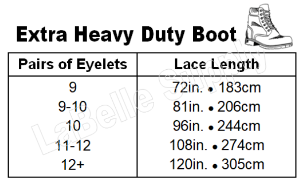 Extra Heavy Duty Boot Size Chart - LaBelle Supply